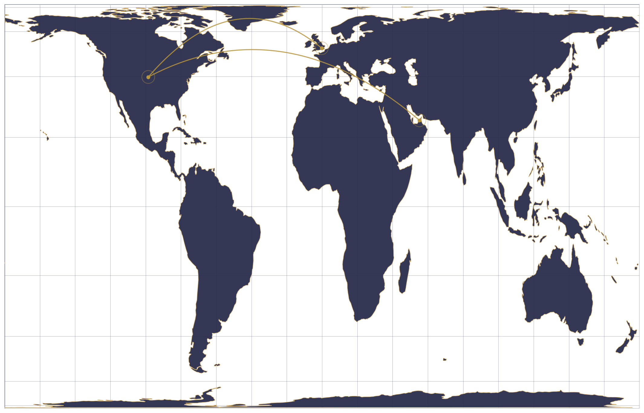 World map showing global reach